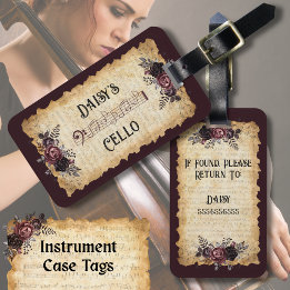 Vintage blomster celloorkester instrumentfodral ta bagagebricka