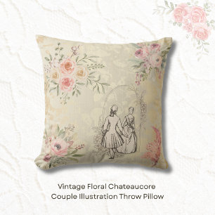 Vintage blomster Chateaucore Par Illustration Kudde