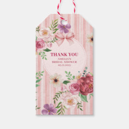 Vintage blomster Coquette slinga bröllopsdusch pre Presentetikett