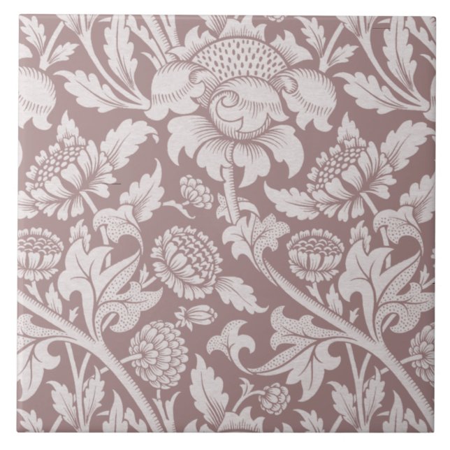 Vintage blomster dammig rosa kakelplatta (Framsidan)