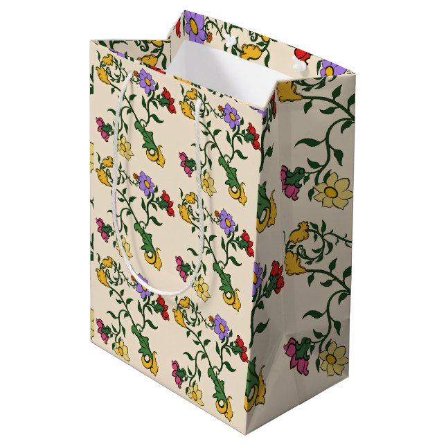 Vintage blomster elegant botanisk presentväska (Baksidan Vinklad)