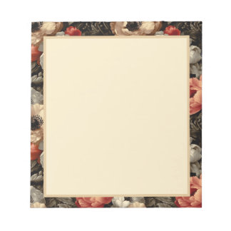 Vintage blomster elegant fyrkantigt anteckningsblo anteckningsblock