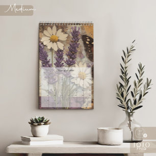 Vintage blomster fjäril kalender