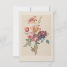 Vintage blomster Holländsk finkonst Vattenfärg buk