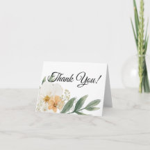 Vintage blomster minimalistiska vikta tackkort