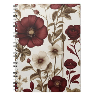 Vintage blomster mönster anteckningsbok
