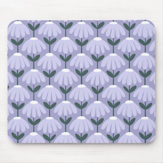 Vintage blomster Mönster Heatherblå Musmatta (Framsidan)