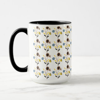 Vintage blomster Mönster – Retro Botanisk Sömlös  Mugg