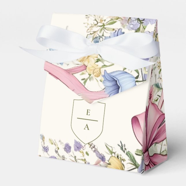 Vintage blomster ram bröllop presentaskar (Framsidan Sidan)