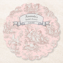 Vintage blomster roséguld toile de jouy dusch underlägg papper