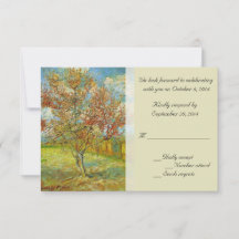 Vintage blomster-RSVP-kort. För vår-, sommarbröllo