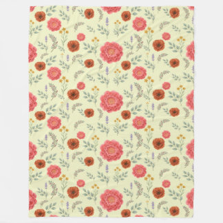 Vintage blomster vildblommamönster filt, 150 cm x fleecefilt