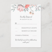 Vintage Blomsterbukett Bröllop RSVP-kort