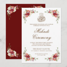 Vintage blomsterbukett kant islamisk Mehndi