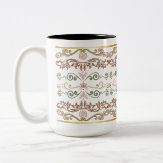 Vintage blomsterdamast kopp | Elegant viktoriansk