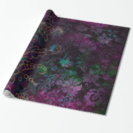 Vintage blomsterdamast presentpapper