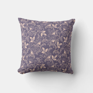 Vintage blomsterdesign med virvlande vinrankor kudde