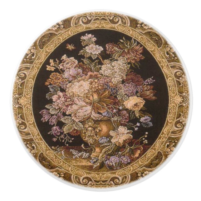 Vintage blomsterdoorknop knopp (Framsidan)