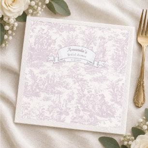 Vintage blomsterduk lavendel de jouy dusch pappersservett