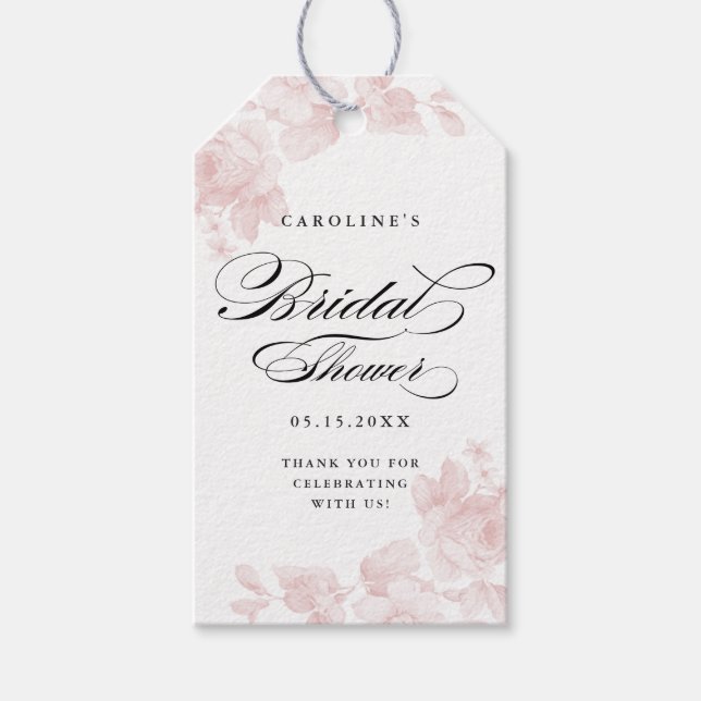Vintage blomsterfavorit etikett (Framsidan)