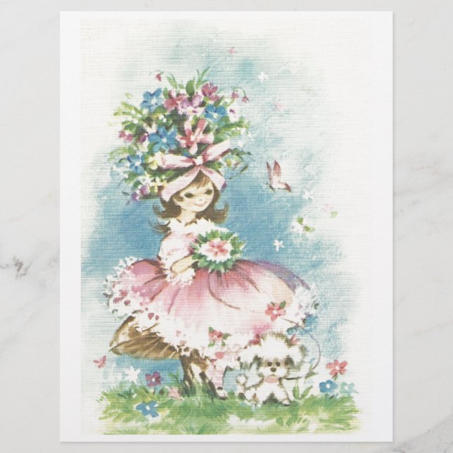 Vintage Blomsterflicka (Framsida)