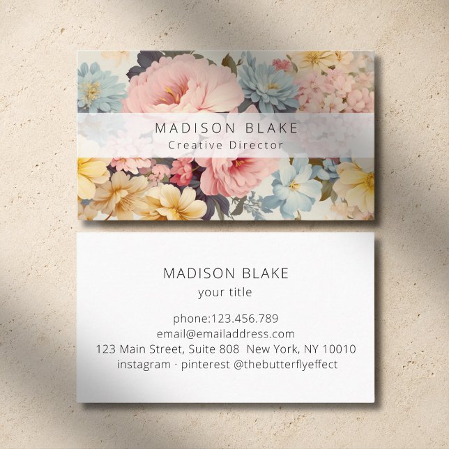 Vintage blomsterföretag visitkort (Vintage Floral Business Card)