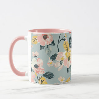 Vintage blomsterkaffekopp mugg