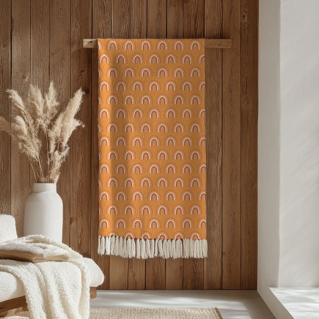 Vintage blomsterkast i koppar terrakotta komfort fleecefilt (Vintage Floral Throw Copper Terracotta Comfort)