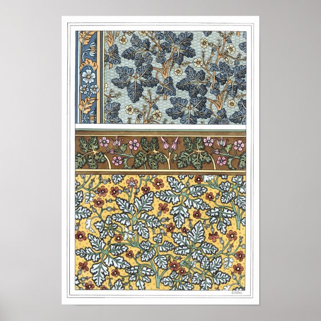 Vintage blomsterkonst Art Nouveau vilda geraniumbl Poster (Framsidan)