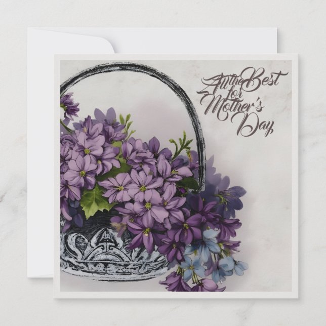 Vintage blomsterkorg – Mors dagens blomning (Framsida)