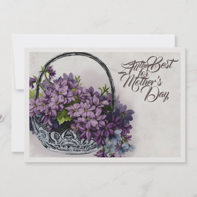 Vintage blomsterkorg – Morsdagsblomning (Framsida)