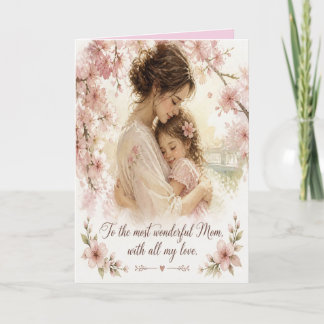 Vintage blomsterkort från dotter till mor kort