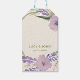 Vintage blomsterkrans Bröllopsgåva Tags Lavendel Presentetikett