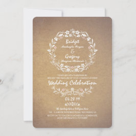 Vintage blomsterkrans Eleganta Bröllopsinbjudninga Inbjudningar