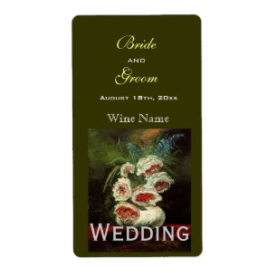 Vintage blomsterliga vinetiketter för bröllop fraktsedel