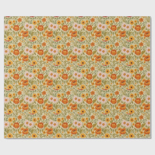 vintage blomstermönster wildflower konst presentpapper