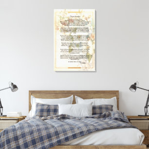 Vintage blomstermönstrat papper Desiderata av Max Canvastryck