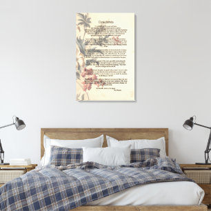 Vintage blomstermönstrat papper Desiderata av Max Canvastryck