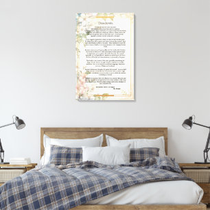 Vintage blomstermönstrat papper Desiderata av Max Canvastryck