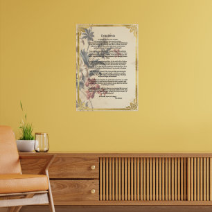 Vintage blomstermönstrat papper Desiderata av Max Poster