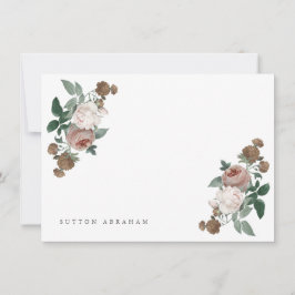 Vintage blomsterpersonligt brevpapper anteckningsk kort