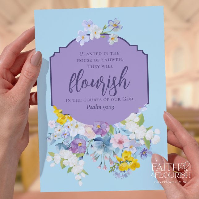 Vintage blomsterram Bibelvers kyrkobulletin (Skapare uppladdad)