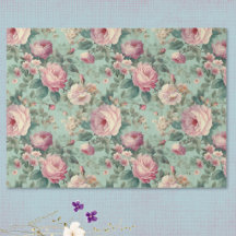Vintage blomsterros akvarell decoupage