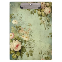 Vintage blomsterros grönska decoupage