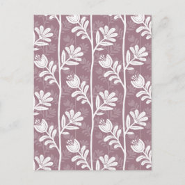 Vintage blomsterros mauve botanisk silhuett vykort