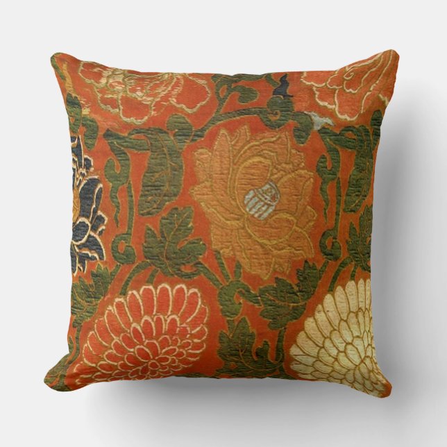 Vintage blomstertapetdesign kudde (Framsida)