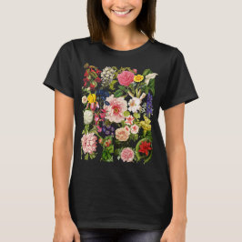 Vintage Blomsterträdgård Elegant botaniskt T Shirt