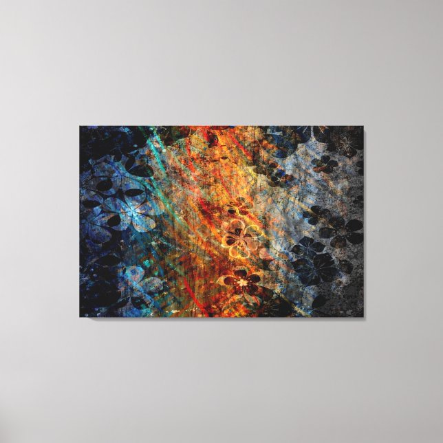 Vintage Blomträskonst Canvastryck (Framsida)