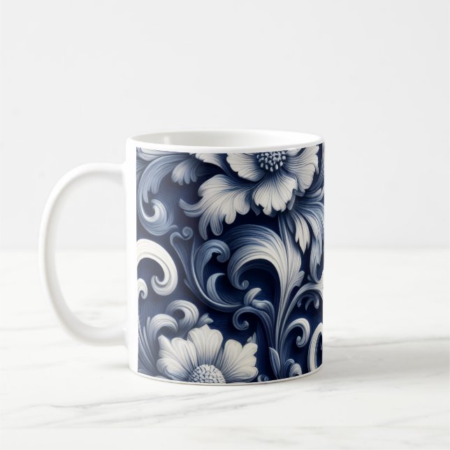 Vintage blomtryckt kaffemugg med färgväxling (Vänster)