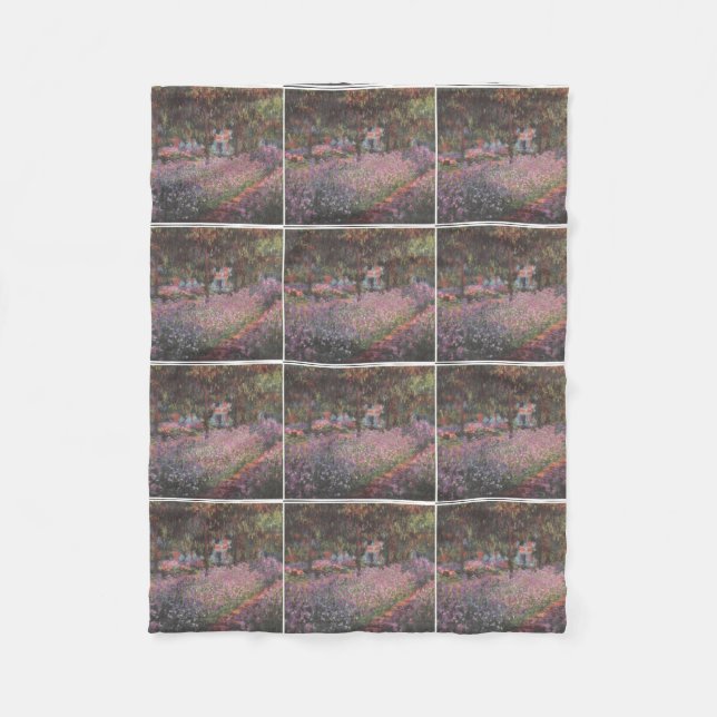 vintage blomvas bukett Monet berömd konstnär Fleecefilt (Framsidan)